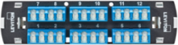 SDX Shuttered LC Fiber Adapter Plate, OS2, Quad LC (Blue), 24 Fibers, Zirconia Ceramic Sleeve