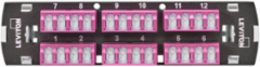 SDX Shuttered LC Fiber Adapter Plate, OM4, Quad LC (Heather Violet), 24 Fibers, Zirconia Ceramic Sleeve