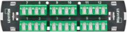 SDX Shuttered LC Fiber Adapter Plate, OS2, Quad LC/APC (Green), 24 Fibers, Zirconia Ceramic Sleeve