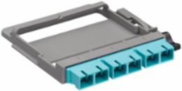 HDX Fiber Adapter Plate, 6 Fibers, Duplex SC (Aqua), Zirconia Ceramic Sleeve