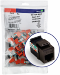 GIGAMAX Cat 5e QUICKPORT Jack 25-Pack, Unshielded, Brown