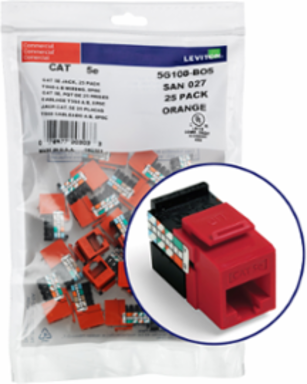 GIGAMAX Cat 5e QUICKPORT Jack 25-Pack, Crimson, Punchdown, Unshielded