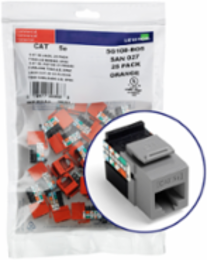 GIGAMAX Cat 5e QUICKPORT Jack 25-Pack, Gray, Unshielded, Punchdown