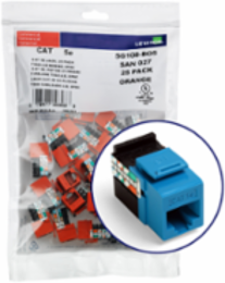 GIGAMAX Cat 5e QUICKPORT Jack, Unshielded, Blue, 25-Pack