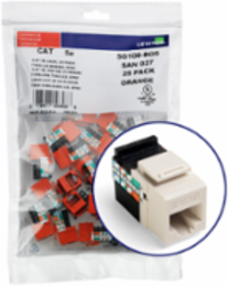 GIGAMAX Cat 5e QUICKPORT Jack, Unshielded, Light Almond, 25-Pack