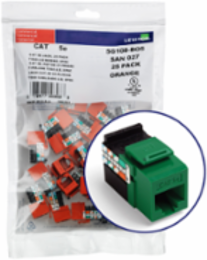 GIGAMAX Cat 5e QUICKPORT Jack 25-Pack, Green, Punchdown Termination
