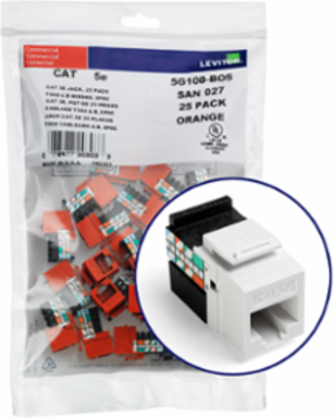 GIGAMAX Cat 5e QUICKPORT Jack 25-Pack, White, Punchdown, Unshielded