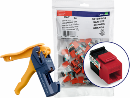 GIGAMAX Cat 5e QUICKPORT Jack, Crimson, Punchdown, 25-Pack