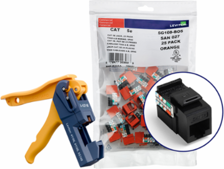 GIGAMAX Cat 5e QUICKPORT Jack, 150-Pack, Black, Punchdown Termination