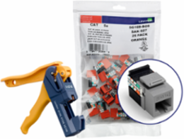 G108 150 GIGAMAX™ Cat 5e QUICKPORT™ Jack, Gray, Punchdown, Bulk QUICKPACK 150-Pack