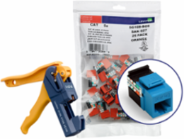 GIGAMAX Cat 5e QUICKPORT Jack, Blue, 150-Pack, Punchdown Termination