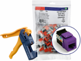 GIGAMAX Cat 5e QUICKPORT Jack 150-Pack Purple, Punchdown Termination