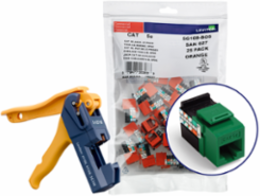 GIGAMAX Cat 5e QUICKPORT Jack 150-Pack, Green, Punchdown, Unshielded