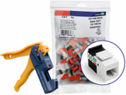 GIGAMAX Cat 5e QUICKPORT Jack, White, 150-Pack with Punchdown Termination