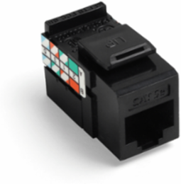 GIGAMAX Cat 5e QUICKPORT Jack, Black, Unshielded, Narrow Design, UL Certified