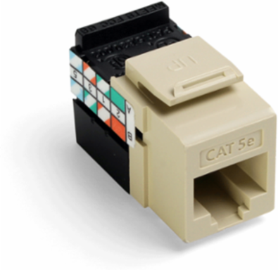 GIGAMAX Cat 5e QUICKPORT Jack, Ivory, Punchdown, Unshielded, High Port Density
