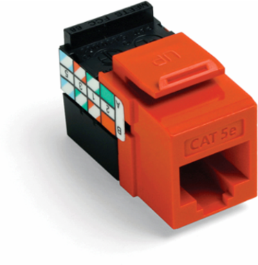GIGAMAX Cat 5e QUICKPORT Jack, Orange, 1 Port, Unshielded