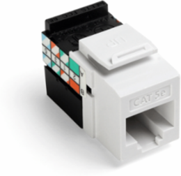GIGAMAX Cat 5e QUICKPORT Jack, White, Punchdown Termination, Unshielded Design