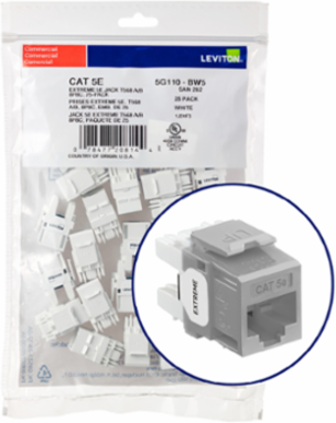 EXTREME Cat 5e QUICKPORT Jack - Gray, Unshielded, Punchdown, 25-Pack