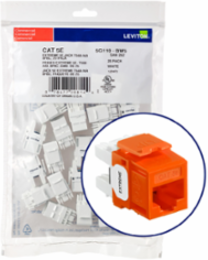 EXTREME Cat 5e QUICKPORT Jack, 180-Degree, 25-Pack, Orange