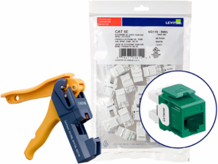 EXTREME Cat 5e QUICKPORT Jack, Green, 180-Degree, Bulk QUICKPACK 150-Pack