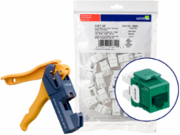 EXTREME Cat 5e QUICKPORT Jack, Green, 180-Degree, Bulk QUICKPACK 150-Pack