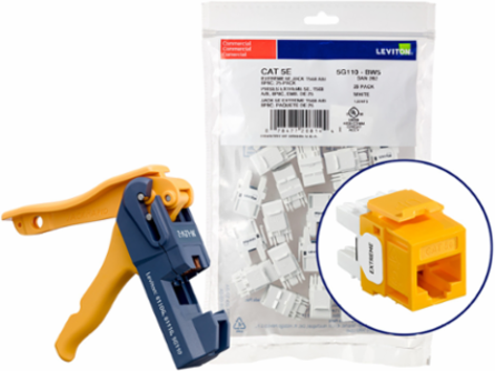 EXTREME Cat 5e QUICKPORT Jack, Yellow, 150-Pack, Punchdown Termination