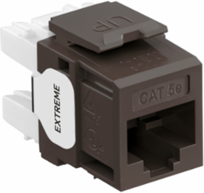 EXTREME Cat 5e QUICKPORT Jack, Brown, Punchdown Termination, Unshielded