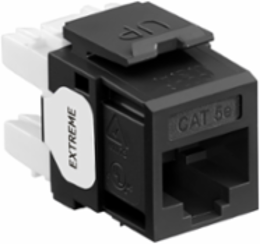 EXTREME Cat 5e QUICKPORT Jack, Black - Punchdown, Unshielded, 180-Degree Configuration