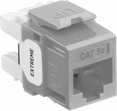 EXTREME Cat 5e QUICKPORT Jack, Gray, 180-Degree Configuration