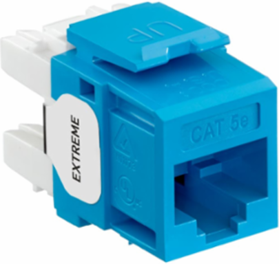 EXTREME Cat 5e QUICKPORT Jack, Blue, Punchdown Termination, UTP, Unshielded