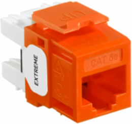 EXTREME Cat 5e QUICKPORT Jack, 180-Degree, Orange, Punchdown, Unshielded