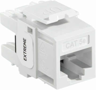 EXTREME Cat 5e QUICKPORT Jack, White, Punchdown Termination, Unshielded