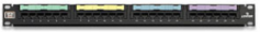 Cat 5e Flat Patch Panel 24-Port 1RU Black, 110-Style Punchdown, Unshielded