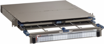 OPT-X™ HDX 1RU Fiber Enclosure, empty, with sliding trays; Accepts up to (8) HDX components
