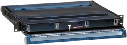 1RU Black Fiber Enclosure with Sliding Tray for 3 SDX Plates/Cassettes