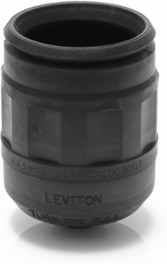 Locking Plug Boot, 15 Amp, Black, Weather-Resistant, Thermoplastic Elastomer