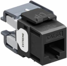 EXTREME Cat 6A QUICKPORT Punchdown Jack, Black, Channel-Rated