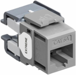 EXTREME Cat 6A QUICKPORT Jack, Gray, Punchdown, Unshielded, Single Packaging