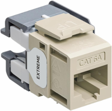 EXTREME Cat 6A QUICKPORT Jack, Ivory, Punchdown Termination