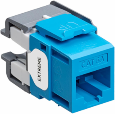 EXTREME Cat 6A QUICKPORT Jack, Blue, Punchdown Termination