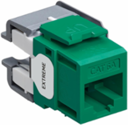 EXTREME Cat 6A QUICKPORT Jack, Green, Punchdown Termination, Unshielded