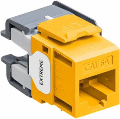 EXTREME Cat 6A QUICKPORT Jack, Yellow, Punchdown, RoHS Compliant