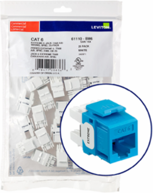 EXTREME Cat 6 QUICKPORT Jack 25-Pack, Blue, Unshielded, Punchdown