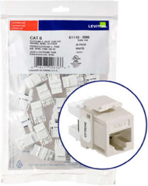EXTREME Cat 6 QUICKPORT Jack, Light Almond, 25-Pack, Punchdown Termination