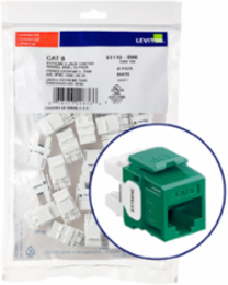 EXTREME Cat 6 QUICKPORT Jack, 25-Pack, Green, Punchdown Termination