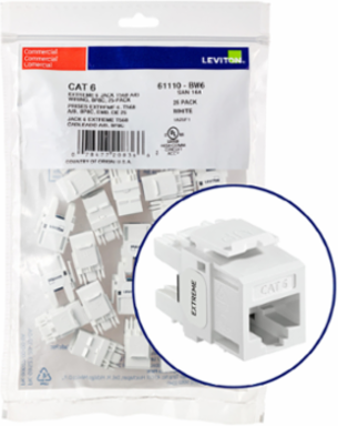 EXTREME Cat 6 QUICKPORT Jack, 25-Pack, Unshielded, White