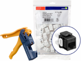 150 EXTREME™ Cat 6 QUICKPORT™ Jacks, Black, 180-Degree Punchdown, Bulk 150-Pack