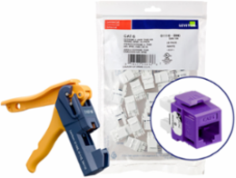EXTREME Cat 6 QUICKPORT Jacks, Purple, 150-Pack with JackRapid Tool