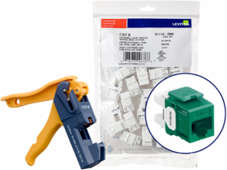 EXTREME Cat 6 QUICKPORT Jack, Green, Punchdown, 150-Pack, Retention Force Tech